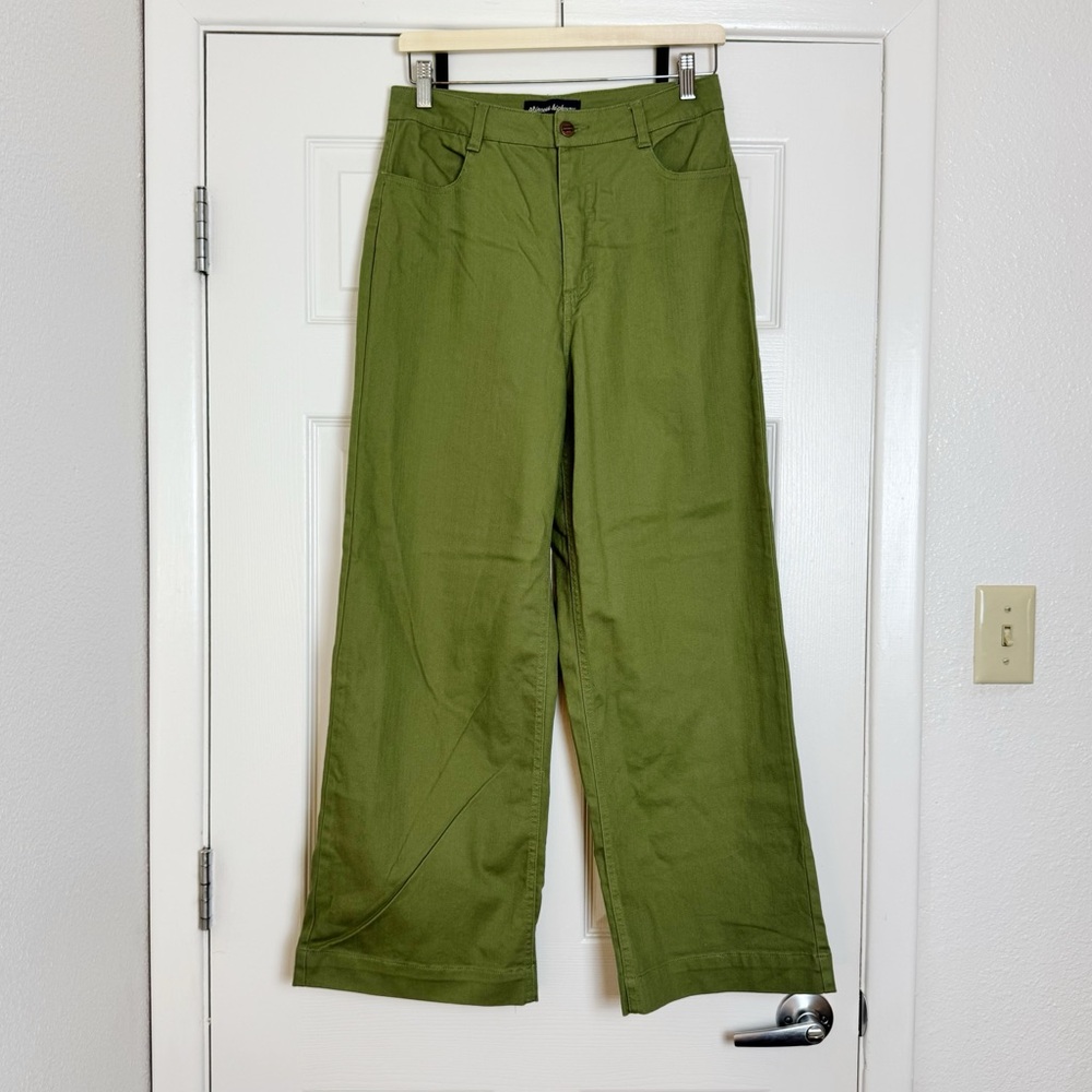 Princess Highway High Waisted Flared Green Pants